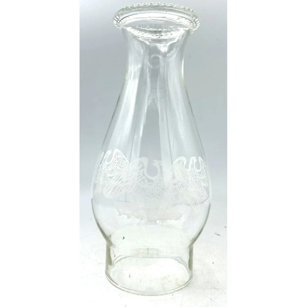 Vtg Eagle Glass Hurricane Globe Light Shade Chimney Oil Lamp 8 3/16